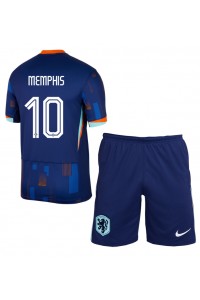 Nederland Memphis Depay #10 Babytruitje Uit tenue Kind EK 2024 Korte Mouw (+ Korte broeken)